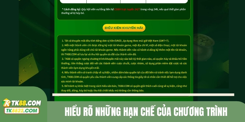Hiểu rõ những hạn chế của chương trình